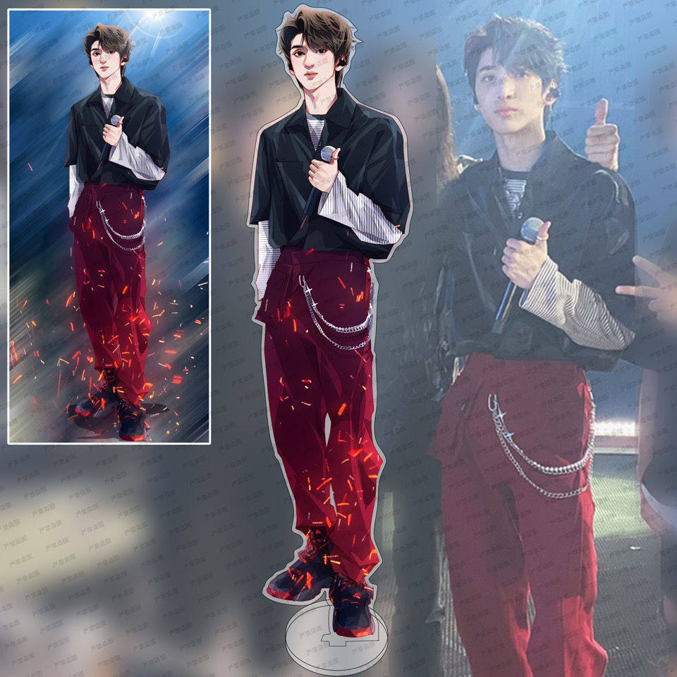 原创饭制tnt时代少年团严浩翔少年说唱企划漫改立牌送满天星书签