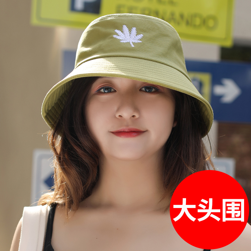 帽子适合圆脸大头围渔夫帽女夏季大码大号大头加大夏天韩版遮阳帽