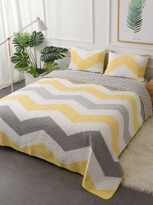 美式床盖三件套手工拼接绗缝被夹棉床单加大炕单双人铺盖空调被