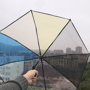 个性透明雨伞学生小学生甩干漂亮男女短款开合折叠自动时尚拱形