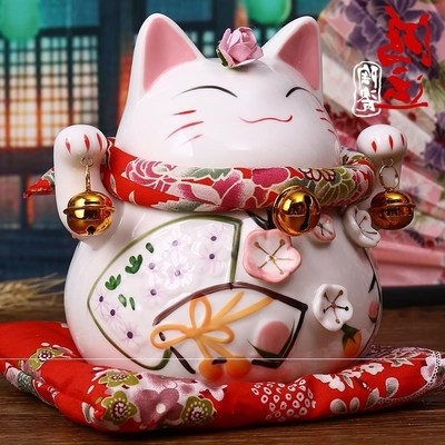 招桃花摆件招财猫图片