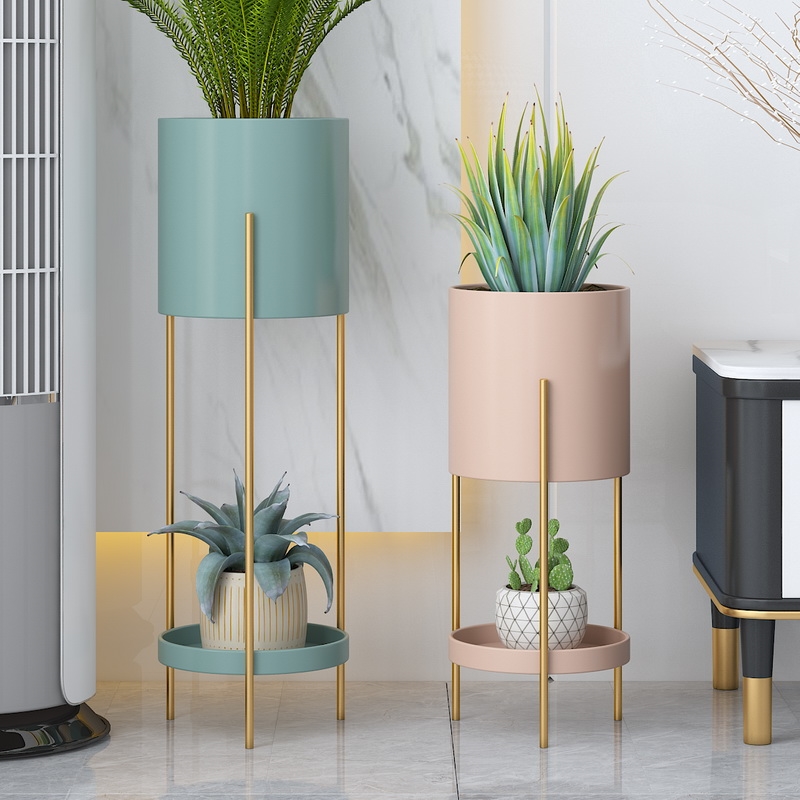 电视柜两边的摆件北欧花架子客厅简约现代阳台置物架落地式多层架