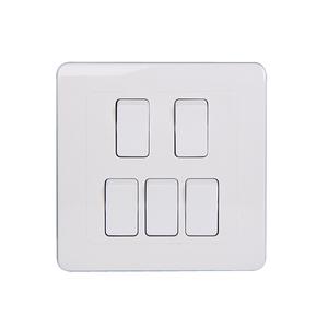 86型墙壁五开单控开关方形五联5键控制家用电灯面板开关暗装明.