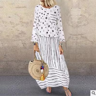Wave point big yards loose false tWo-piece cotton dress|msdalam kategori Butik wanita / wanita, pakaian - dari Buy2taobao.com untuk memberikan perkhidmatan ejen Taobao profesional membeli