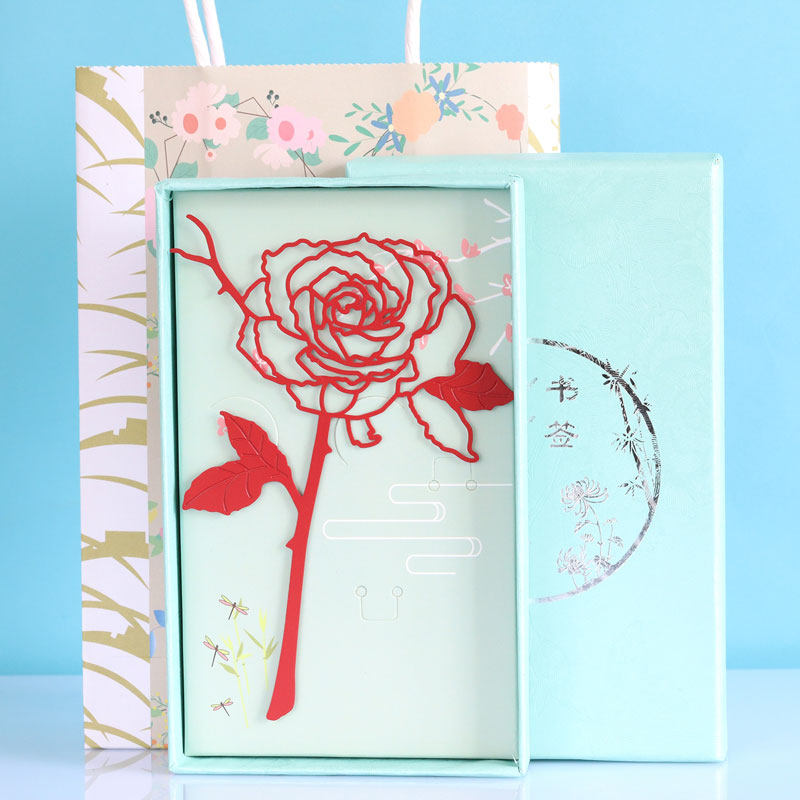 玫瑰花精密加厚不锈钢情人节小王子金属书签生日礼品刻字——已墨旗舰