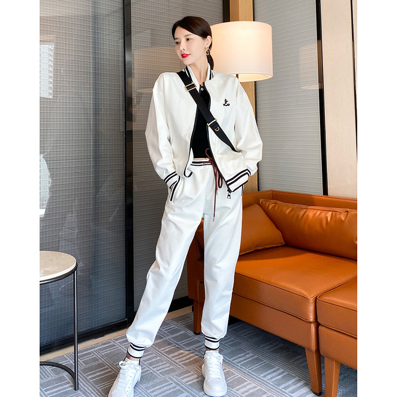 运动套装女休闲服时尚白色