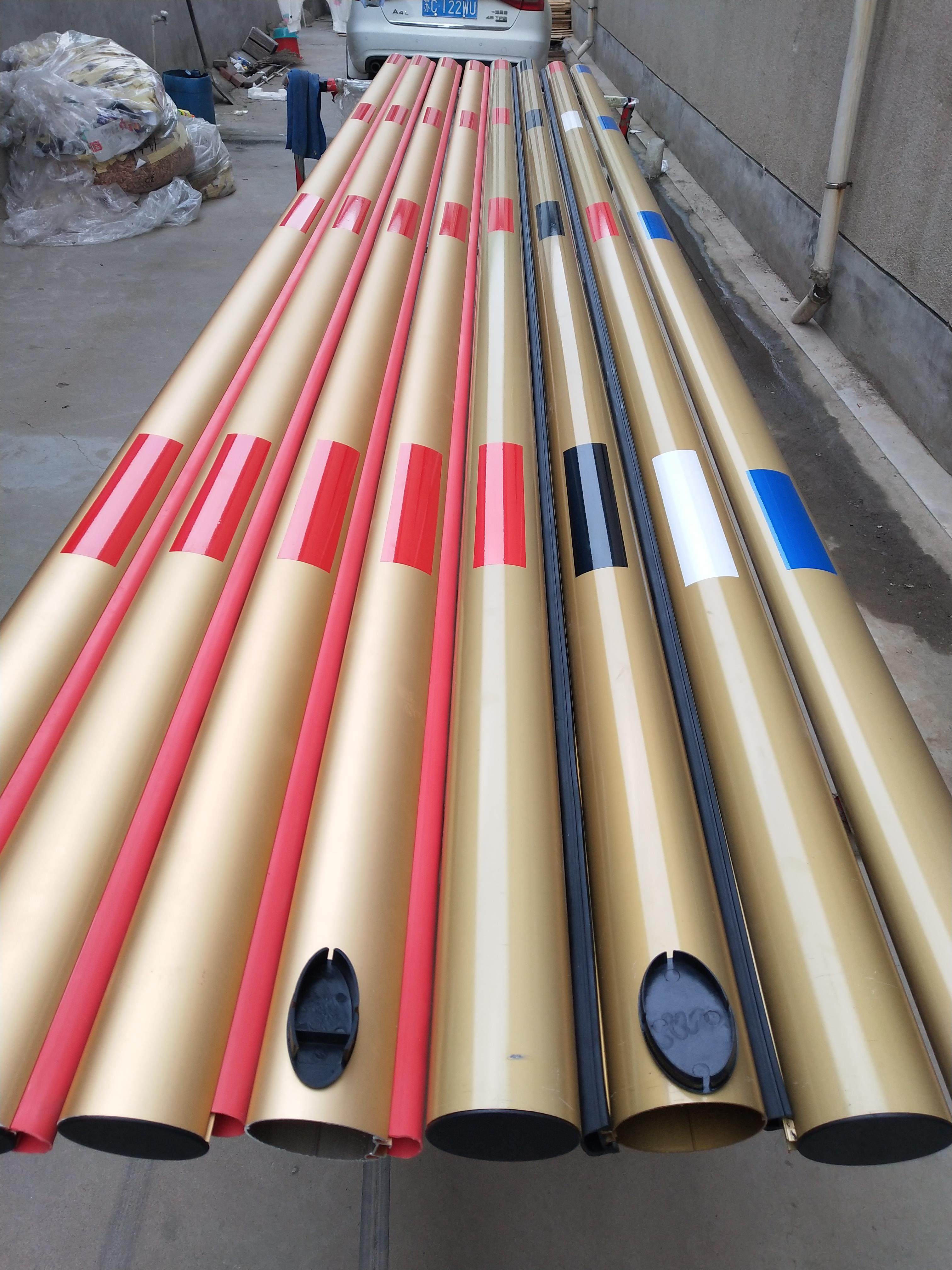 捷顺道闸杆椭圆杆土豪金圆形直杆蓝卡防砸胶条金色门禁挡车杆子