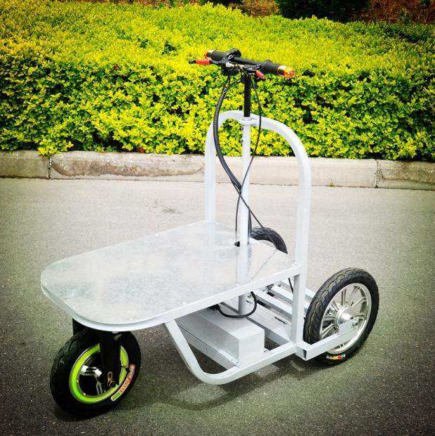 电动手推车小型家用三轮站驾折叠超市仓库推货平板手推车