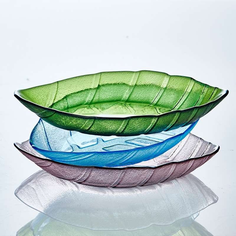 沙拉清新风格小日式水果创意透明玻璃盘子碗盘网红 可爱精致北欧