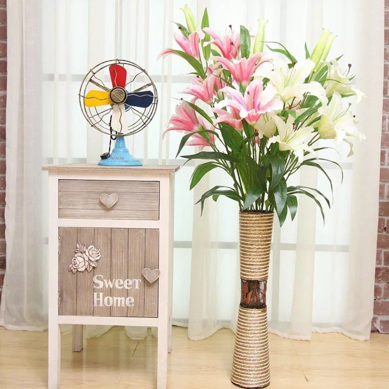 客厅摆设大花树仿真花带花瓶套装客厅落地桌电视柜居家装饰花婚