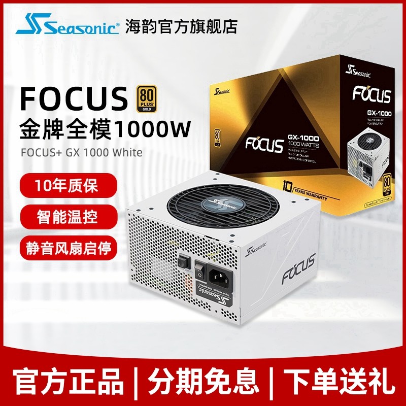 海韵 (seasonic)focus gx1000 white白色1000w金牌全模/全日系
