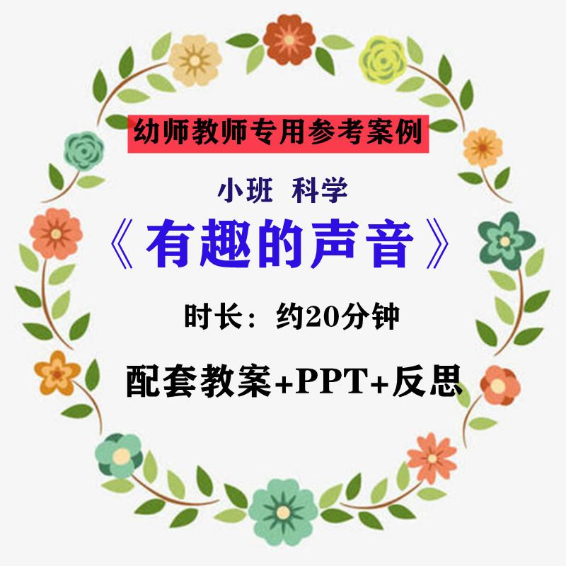 【幼师参考】幼师集体教学专用公开课案例小班科学《有趣的声音》