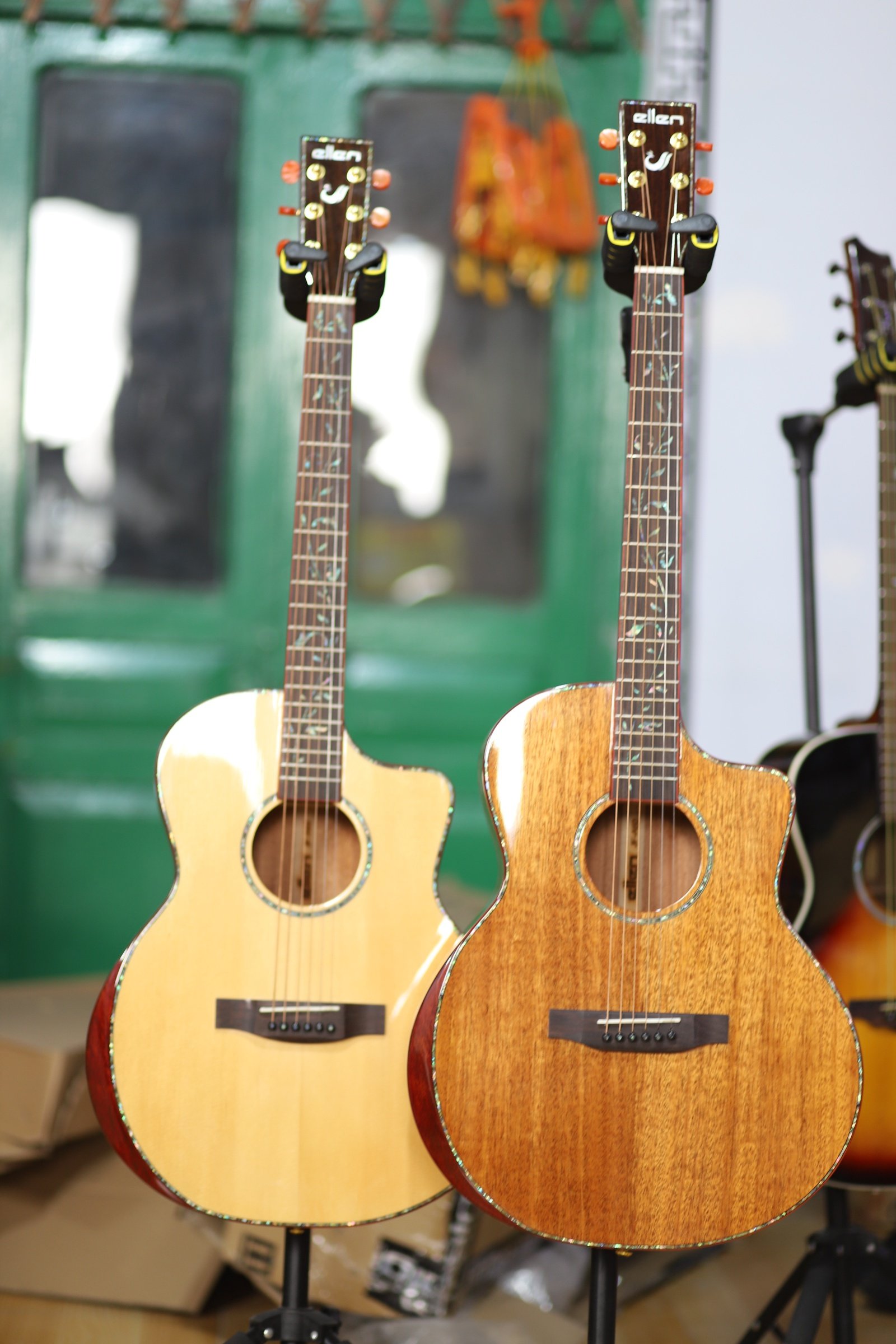 电箱吉他民谣演奏级 全单_ellen全单板民谣吉他41寸纯手工演奏级指弹