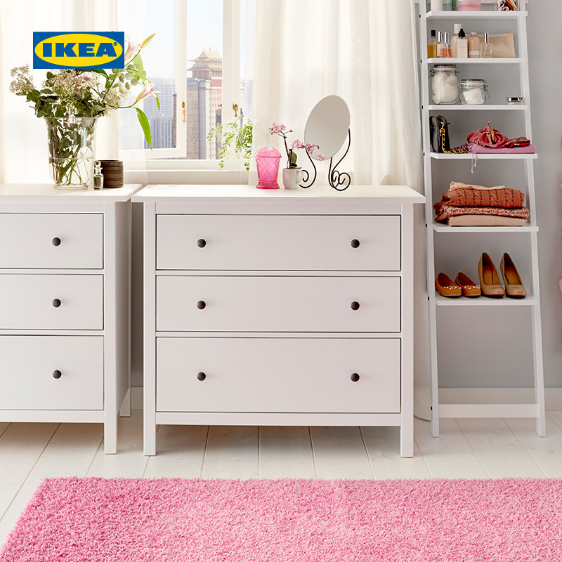 ikea宜家hemnes汉尼斯抽屉柜储物柜实木斗柜现代简约北欧风卧室用