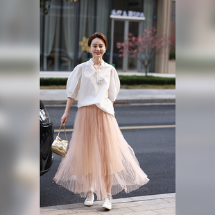 WinnieTang（福利款）定型雪纺蓬蓬裙温柔浪漫网纱半身裙