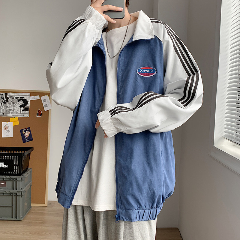 春秋运动外套男ins休闲百搭韩版潮流学生帅气港风宽松潮风衣班服