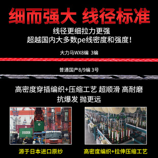 日本进口pe线路亚竿打黑雷强水滴轮纺车轮专用线路亚装备大全鱼线