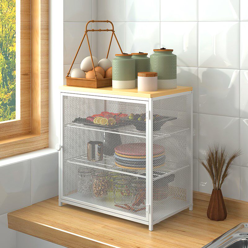 小橱柜桌面碗柜家用2021新款老式厨房菜柜透气简易放碗的收纳柜