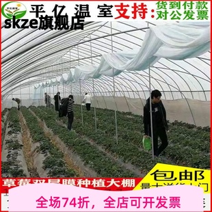 大棚支架拱杆钢管骨架家用黑白膜椭圆管蔬菜种植连栋大棚养殖暖棚