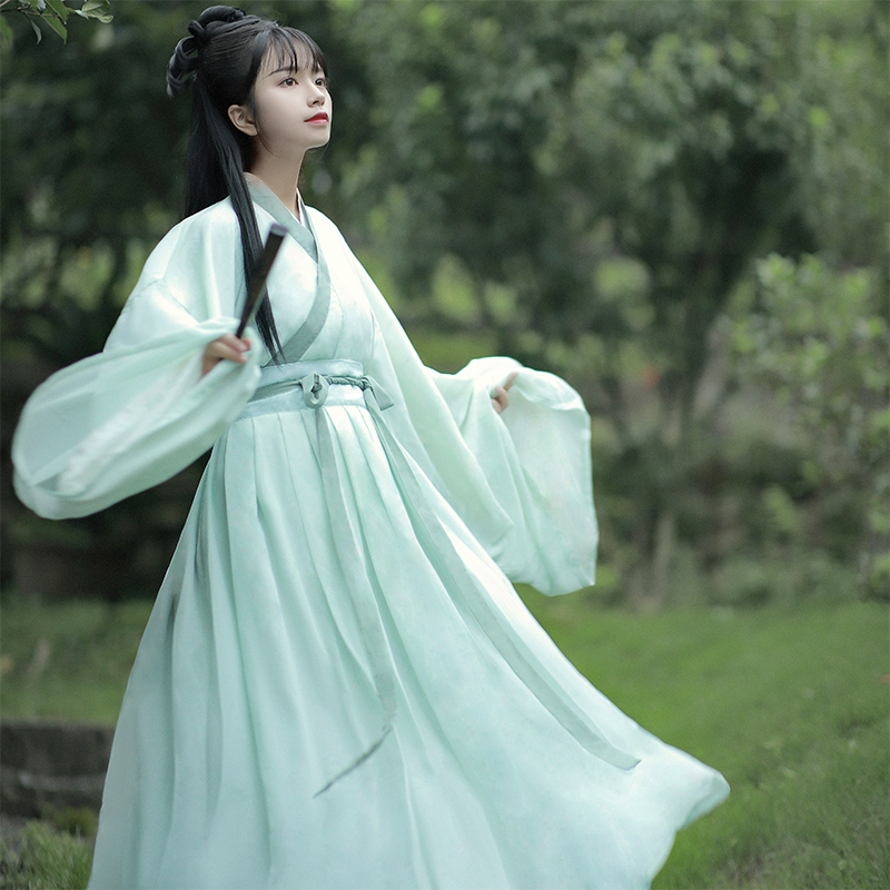 倚梦阁原创青璃魏晋风汉服女交领齐腰襦裙夏季汉服正品套装中国风