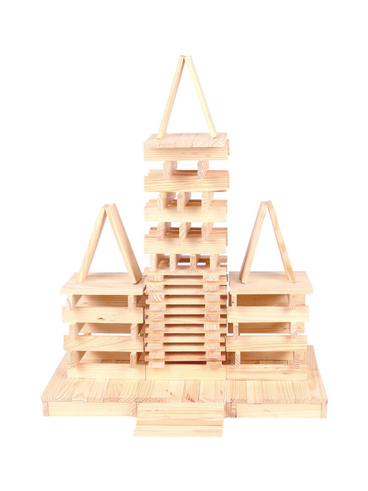 高档木马儿童stem原木建构木质拼搭积木木条建构