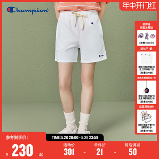 Champion冠军短裤女2024夏季新款美式刺绣logo运动裤纯棉休闲裤子