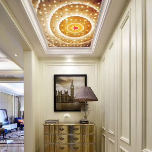 欧式花纹艺术玻璃吊顶走廊过道玄关客厅天花装饰亚克力透光板造