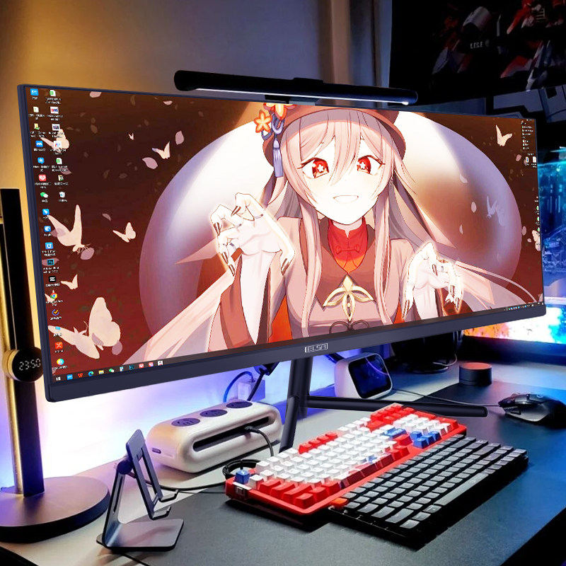艾尔莎34英寸带鱼屏显示器准4k120hz电竞游戏ps5外接35电脑屏幕
