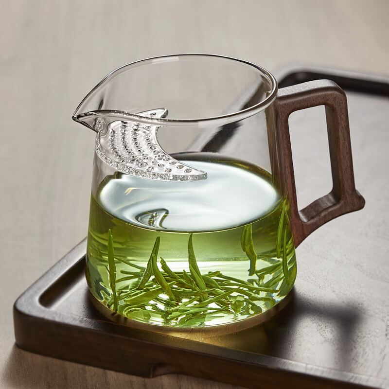 绿茶专用泡茶壶玻璃月牙杯耐高温过滤分茶器24年新款透明小公道杯