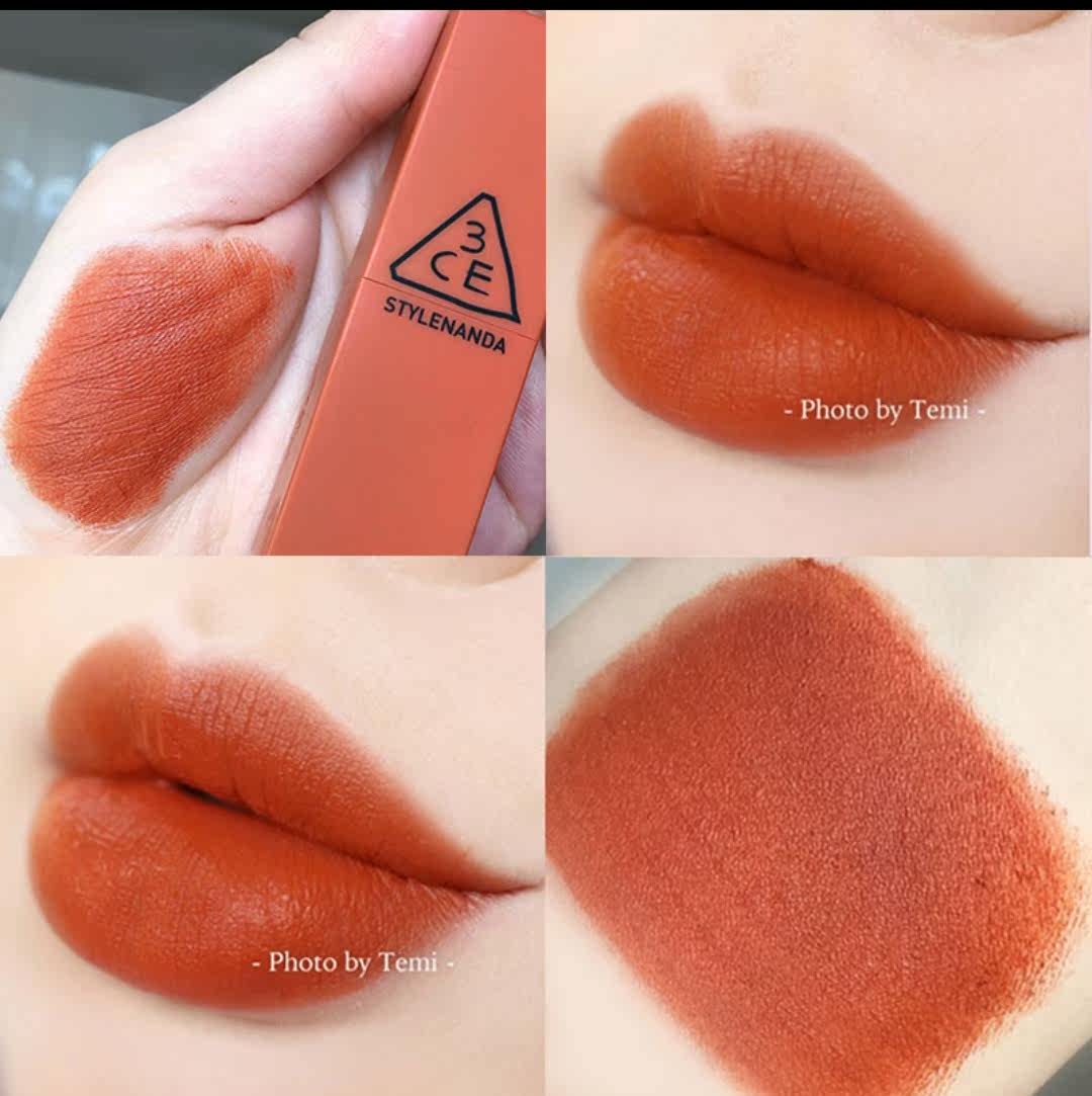 韩国3ce19新款唇膏口红哑光雾面吃土南瓜胡萝卜脏橘色226/230/231