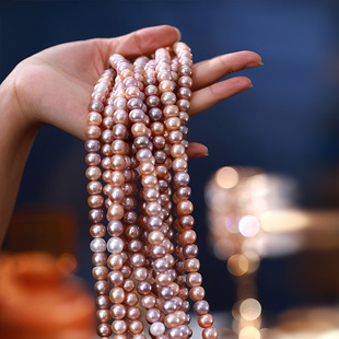 MELUXE美奈斑斓天然混彩珍珠项链彩色串珠锁骨链淡水珍珠颈链女