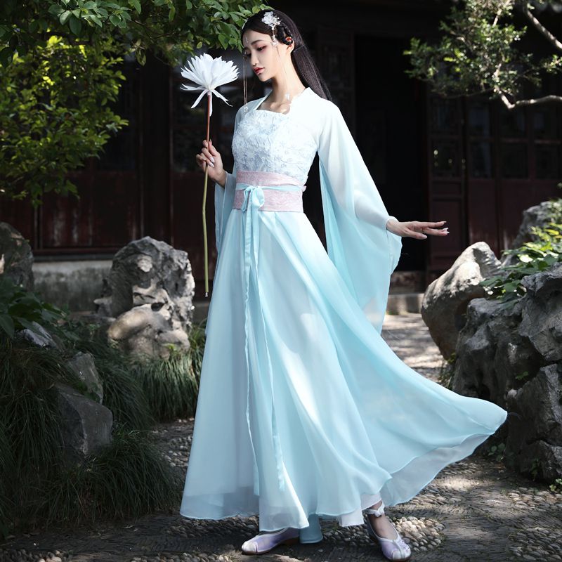 汉服女仙气飘逸古风正品原创中国风改良连衣裙演出服长裙古装超仙