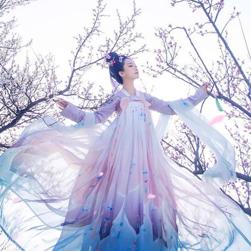 汉服女原创正品妙上齐胸襦裙古装仙女飘逸中国风夏季仙气白菜全套