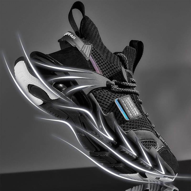 三叶草官网阿迪刀锋运动鞋男春季黑色2022新款ins网红超火跑步软