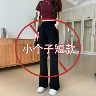 小个子黑色喇叭裤女春夏2024新款高腰显瘦直筒休闲微喇裤夏款裤子