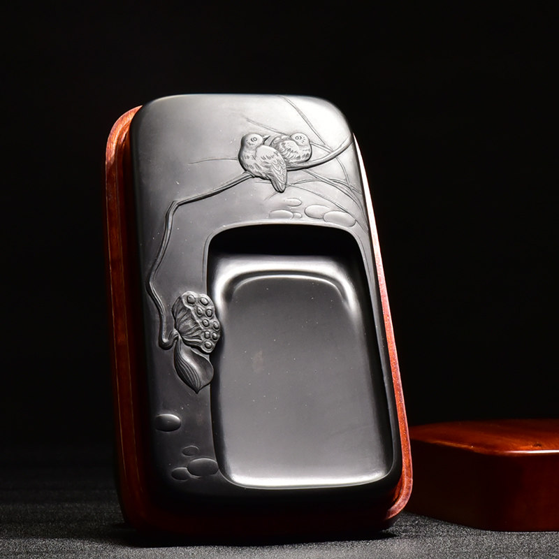 张子坚纯手工雕刻荷塘雅趣老坑精品天然原石清仓黑龙尾