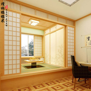 实木日式推拉门榻榻米床衣柜一体格子门樟子门窗隔断移门全屋定制