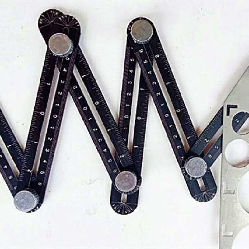 六折尺万能角度尺多功能折叠尺子瓷砖万向开孔定位器测量工具