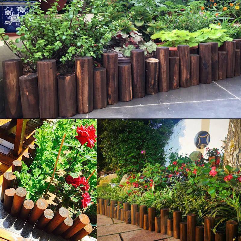 实木绿植篱笆园木室外装修设计木头别墅大型篱笆