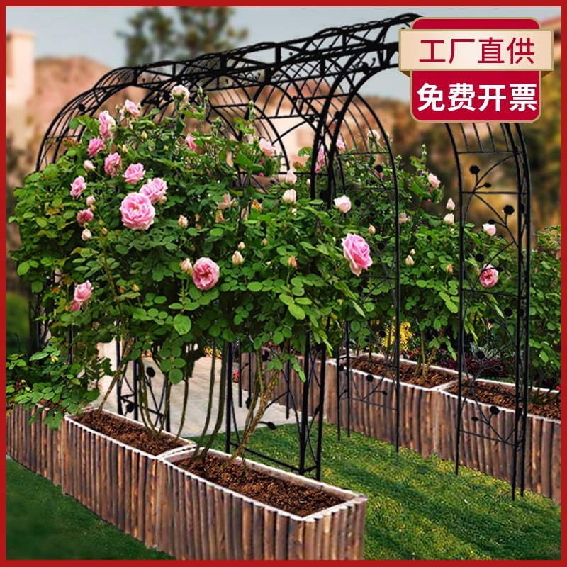 春晓免费开票铁艺拱门月季藤月爬藤架户外庭院装饰拱形蔷薇花架