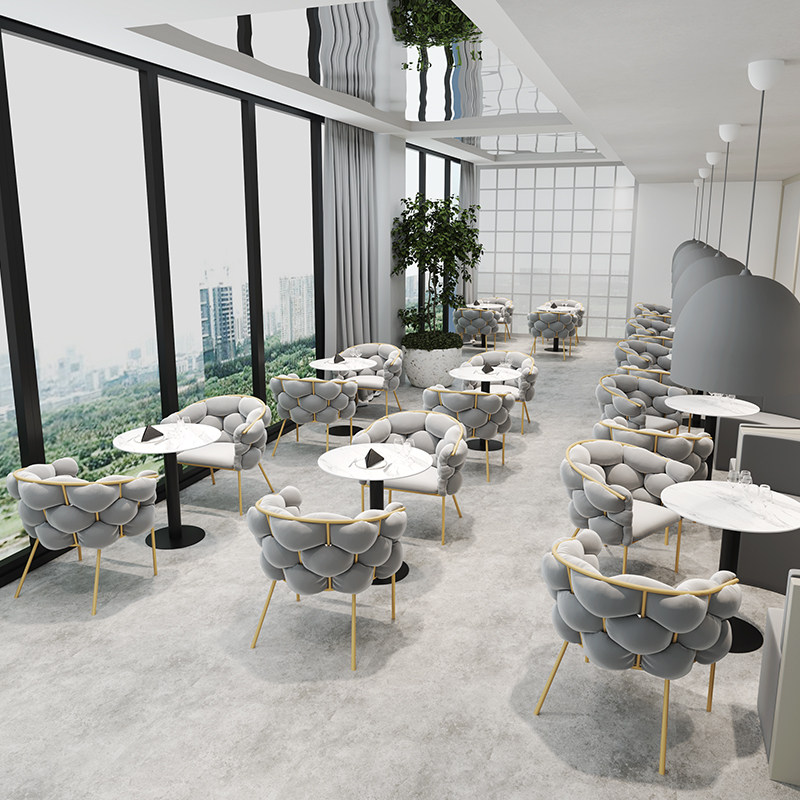 休息区酒店休闲卡座咖啡厅甜品奶茶店西餐厅桌椅组合洽谈接待沙发