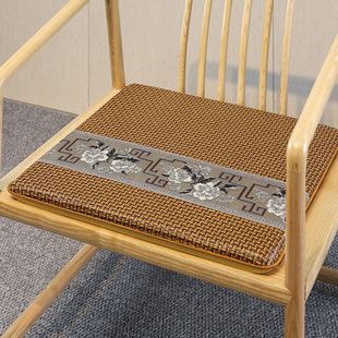 新中式椅垫夏季红木沙发椅子坐垫太师椅圈椅夏天透气凉席垫子防滑