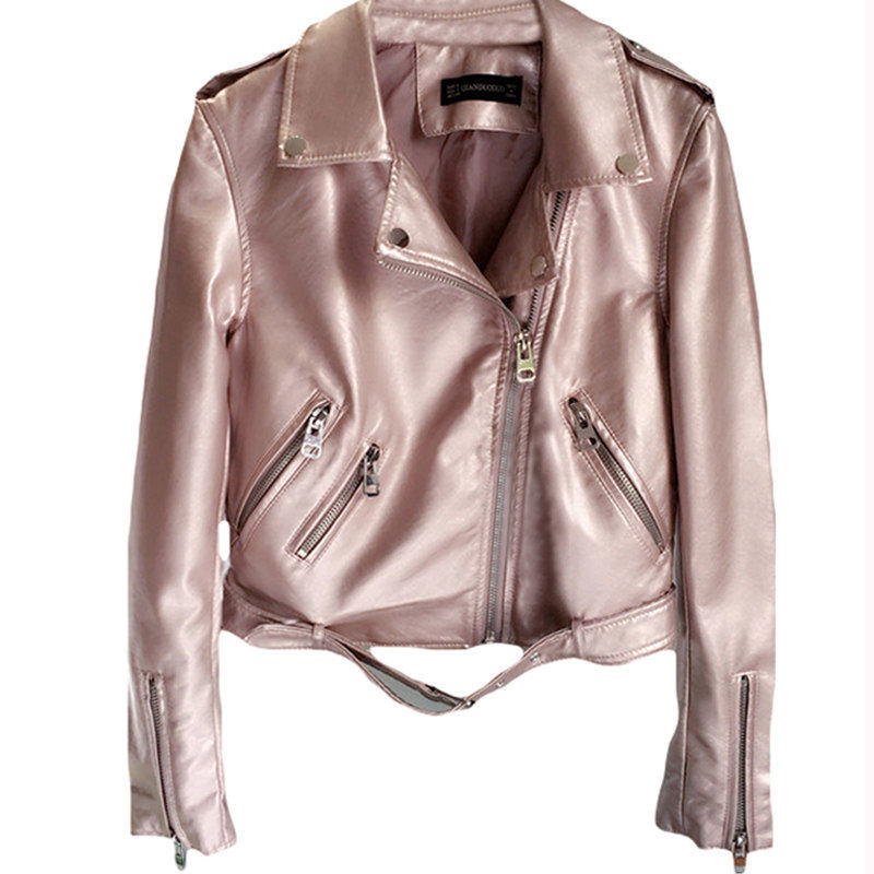 金属亮色皮衣女机车皮短款小外外套修身显瘦cosplay女装