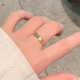 金色鱼鳞素圈戒指女小众设计钛钢戒指女轻奢高级感尾戒个性食指环