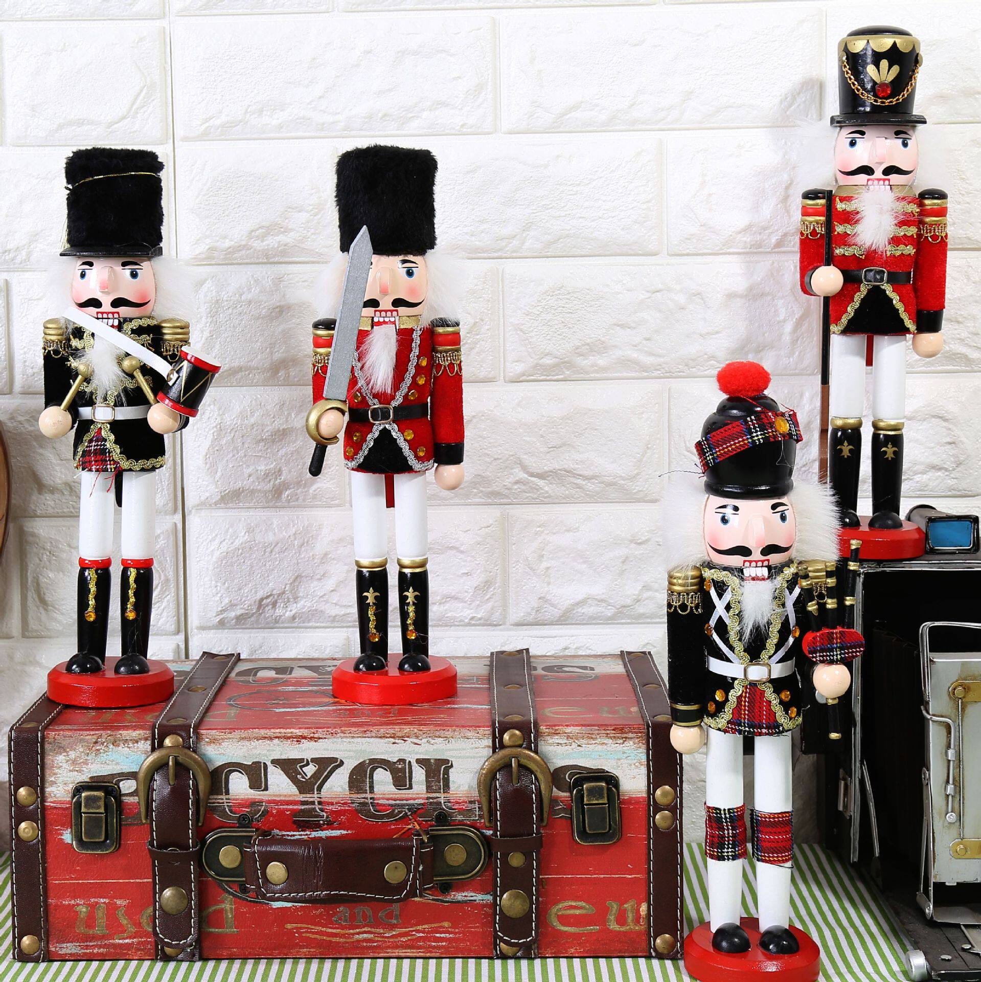 胡桃夹子木偶兵英伦风士兵小锡兵30cm甜品店桌面装饰摆件送闺蜜