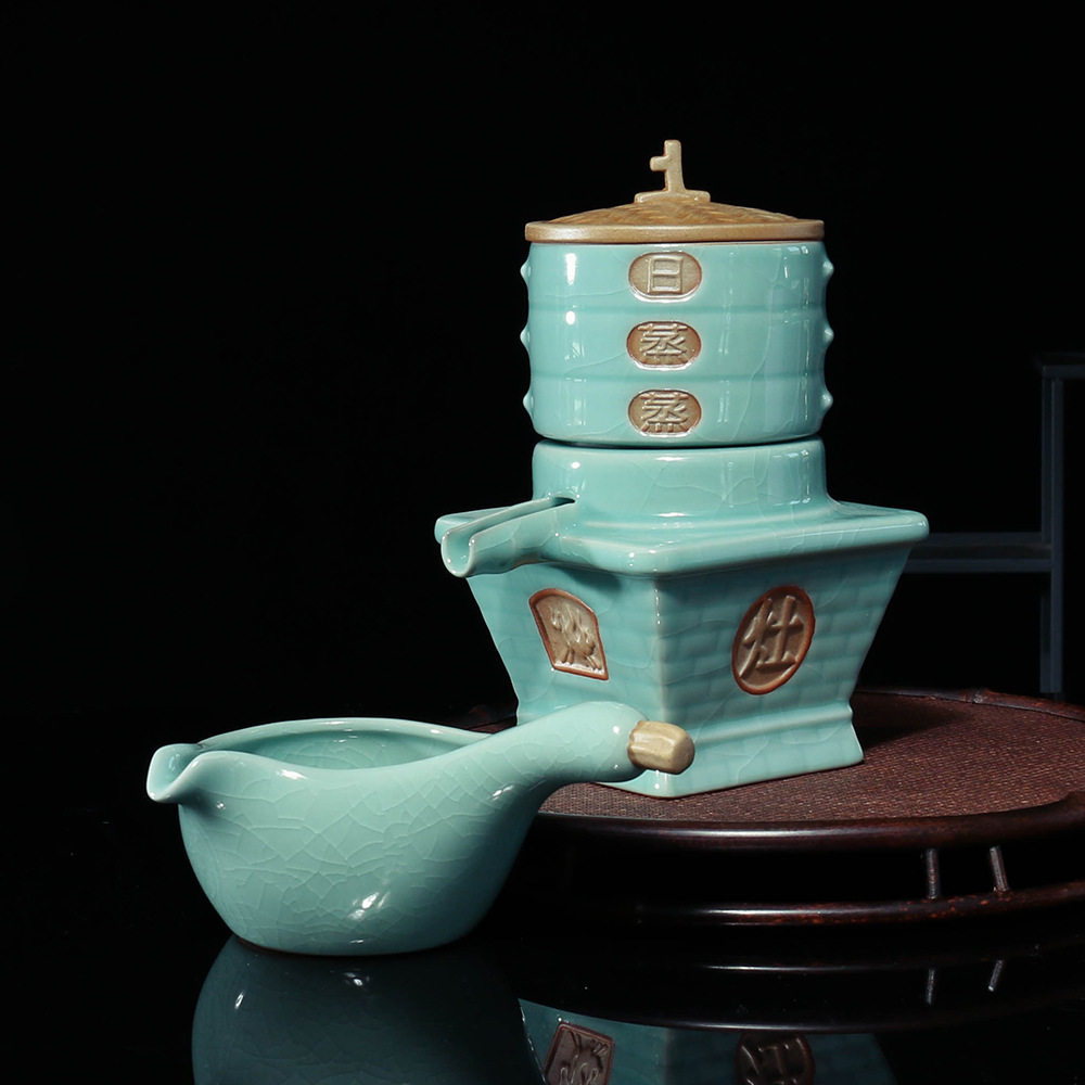 哥窑茶具办公家用冲茶器创意简约功夫茶具德化陶瓷茶壶过滤茶器