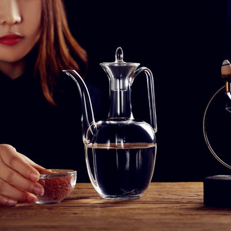 宋代点茶执壶仿古瓜楞执壶水注子汤瓶耐高温玻璃可直接电陶炉加热