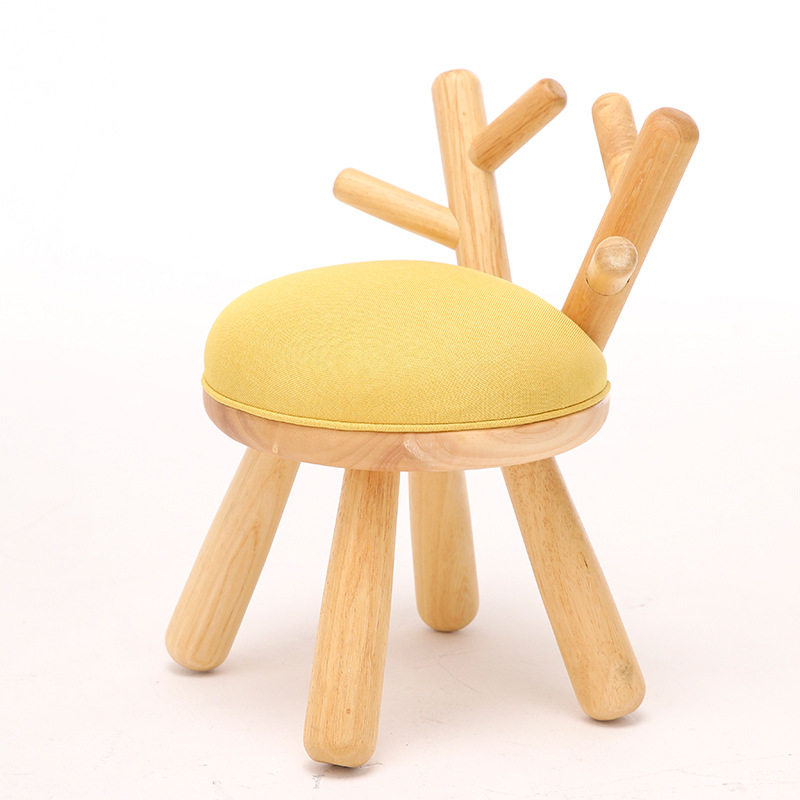 现代儿童实木绘本阅读活动区手工学习矮凳幼儿园宝宝椅子靠背换鞋