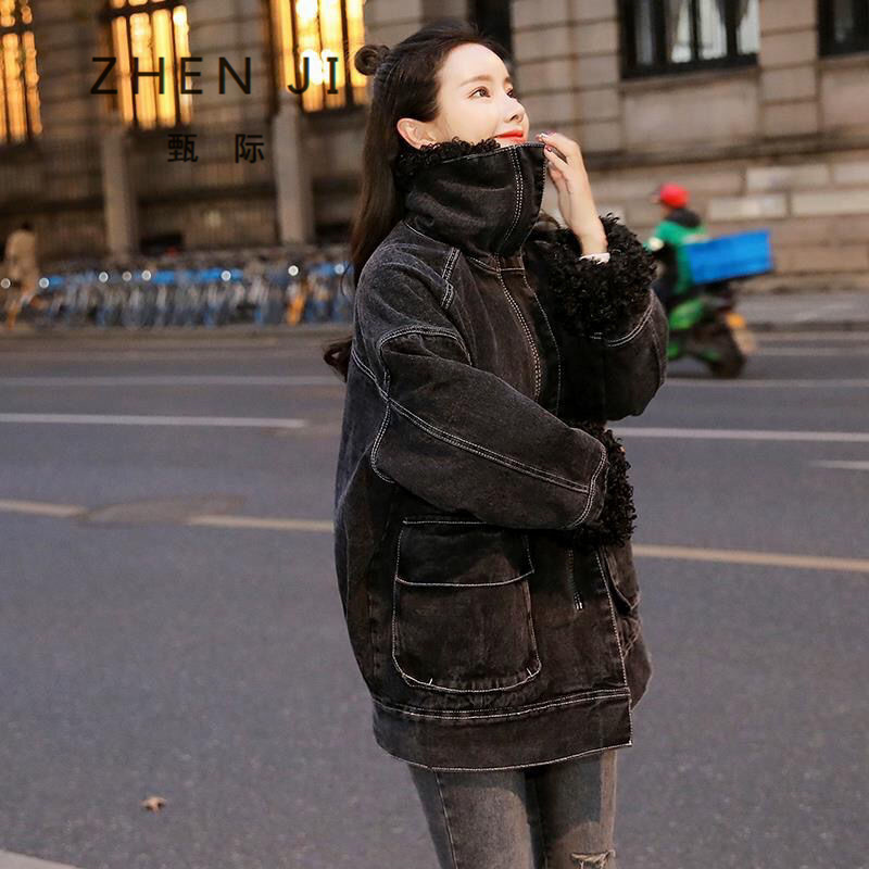 甄際【暖心精選】冬季新款女士羊羔絨牛仔外套加絨加厚派克服棉服在類目 女裝/女士精品, 派克服中 - 來自Buy2taobao.com提供專業的淘寶代購服務
