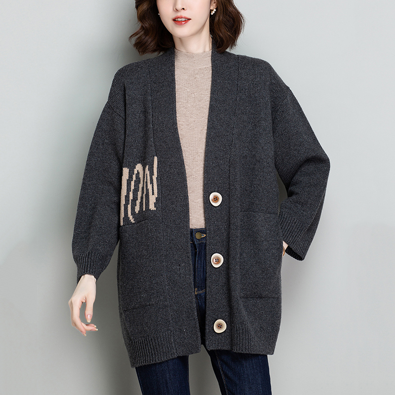 大码女装长款毛衣开衫外套优惠券爱比价妈妈